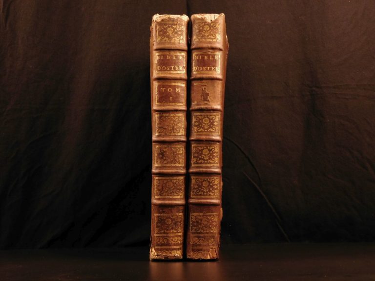 Image of 1779 HUGE Holy BIBLE Swiss Protestant Osterwald Septuagint Vulgate Hebrew Greek
