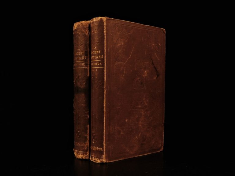 Image of 1853 Wilkinson EGYPT Mythology Hieroglyphics Illustrated Egyptian Customs 2v SET