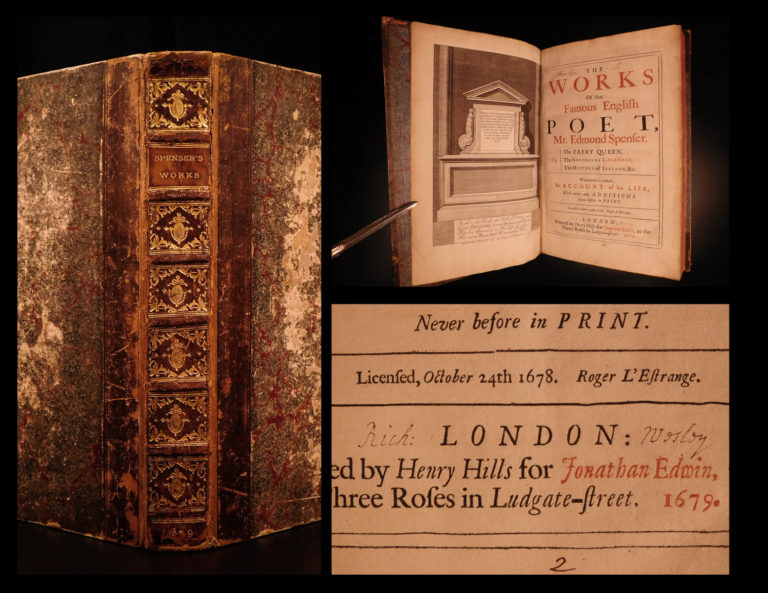 Image of 1679 RARE Edmund Spenser Faerie Queene Shepherds Calendar Estrange Fairy Queen