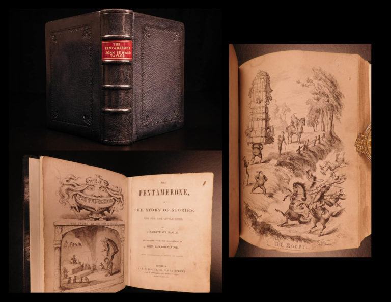 Image of 1848 Basile Pentamerone Fairy Tales Cinderella Snow White Cruikshank Illustrated