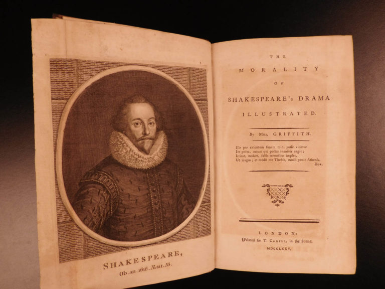 Image of 1775 1st ed Morality of Shakespeare Drama Elizabeth Griffith English Plays