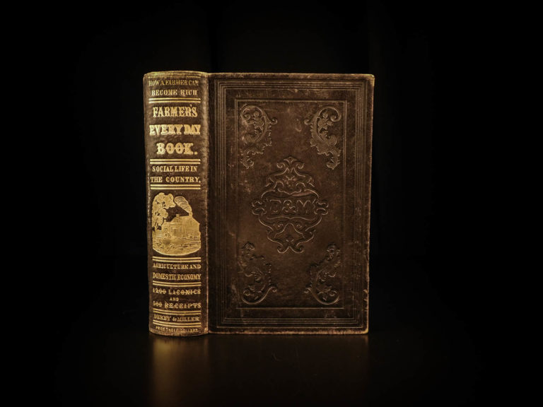 Image of 1850 1st ed Farmers Everyday Book John Blake Agriculture Gold Health America