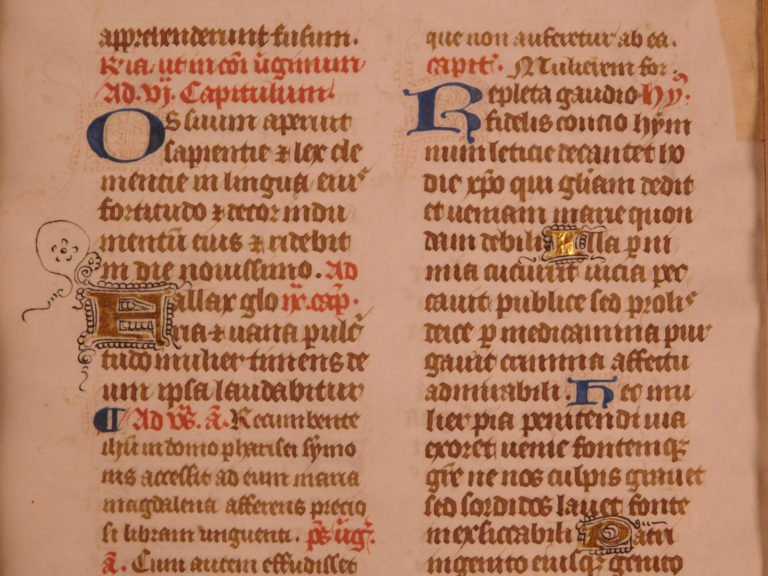 Image of 1470 BEAUTIFUL Illuminated Medieval Manuscript Leaf Gold/Color Initials Breviary