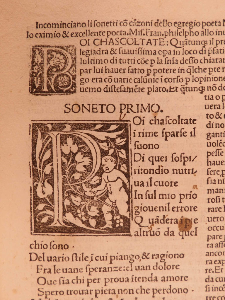Image of 1497 Petrarch Canzoniere Italian Renaissance Poetry Filelfo Petrarca Incunable