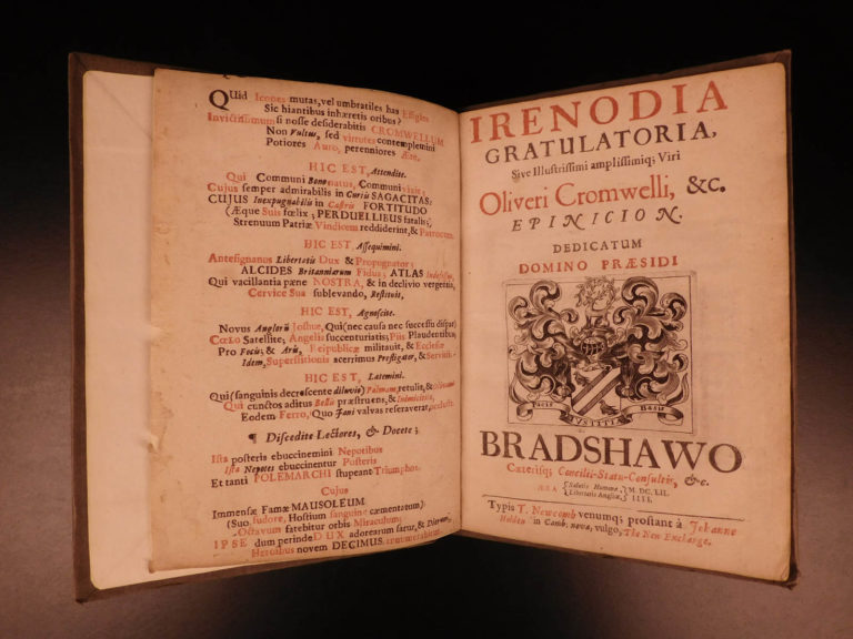 Image of 1652 1st ed Oliver CROMWELL English Civil War Payne Fisher Irenodia Gratulatoria