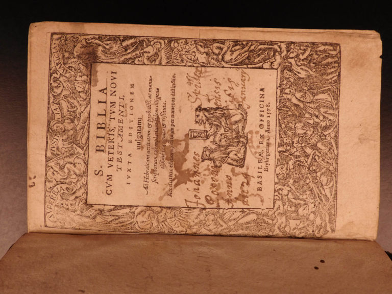 Image of 1578 Vulgate Latin Holy BIBLE Biblia Swiss Brylinger Old/New Testament Basel
