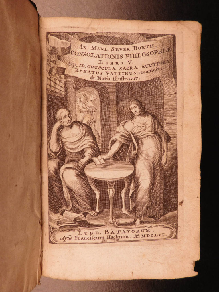 Image of 1656 Boethius Consolation of Philosophy Medieval Free Will Vallinus Latin RARE