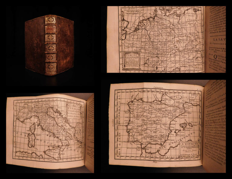 Image of 1738 Buffier Geography 17 ATLAS Maps Africa Italy Asia America California Island