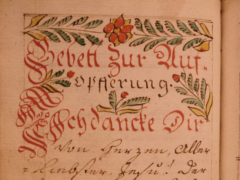 Image of 1787 EXQUISITE Handwritten German Manuscript Prayer Journal Gebetbuch Folk Art