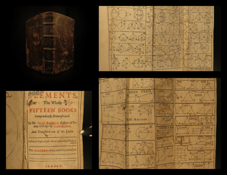 Image of 1686 EUCLID Elements ENGLISH Greek Mathematics Geometry Science Barrow RARE