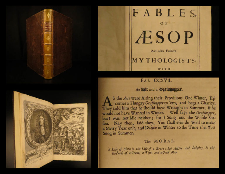 Image of 1692 1st ed Aesop’s Fables AESOP English Folklore Estrange Mythology Barlandus