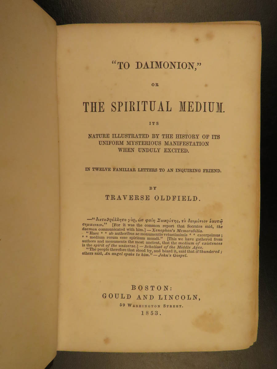 1853 Daimonion Spiritual Medium Demons Ghosts OCCULT Salem Witchcraft ...