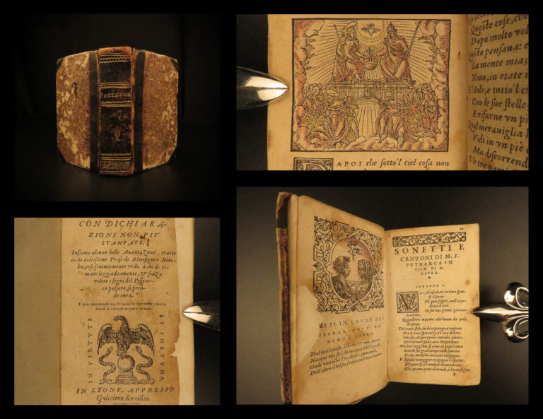 Image of 1558 Petrarch Canzoniere Italian Renaissance Poetry Petrarca Triumphs Sonnets