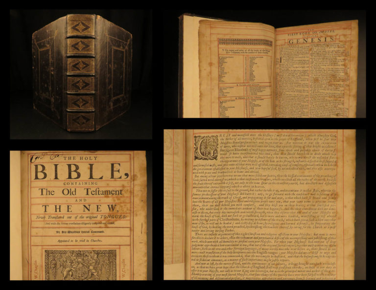 Image of 1682 EARLY Oxford Holy Bible Old/New Testament KJV Charles II England Pitt Guy