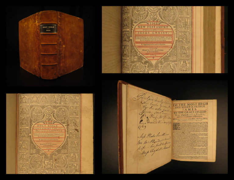 Image of 1655 PURITAN KJV Holy Bible Downame Concordance Evan Tyler English Gaywood RARE
