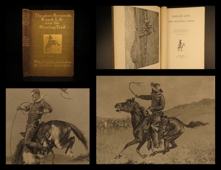 Image of 1902 Theodore Roosevelt Ranch Life & Hunting Trail Remington ART Indians America