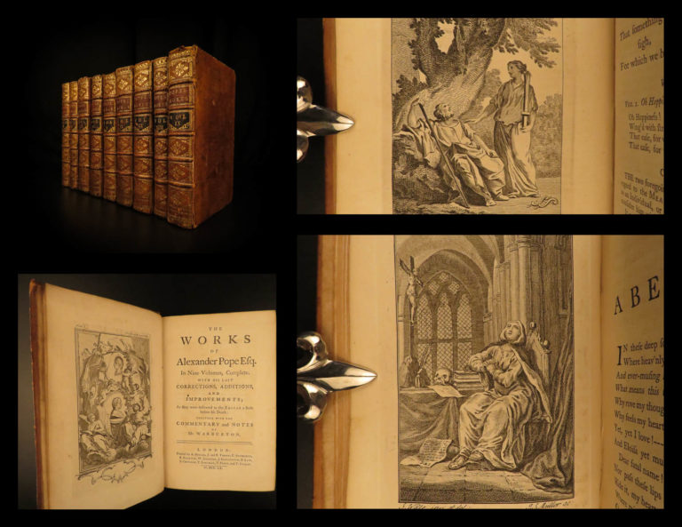 Image of 1760 Complete Works of Alexander Pope English Lit Dunciad Letters Essays 9v SET