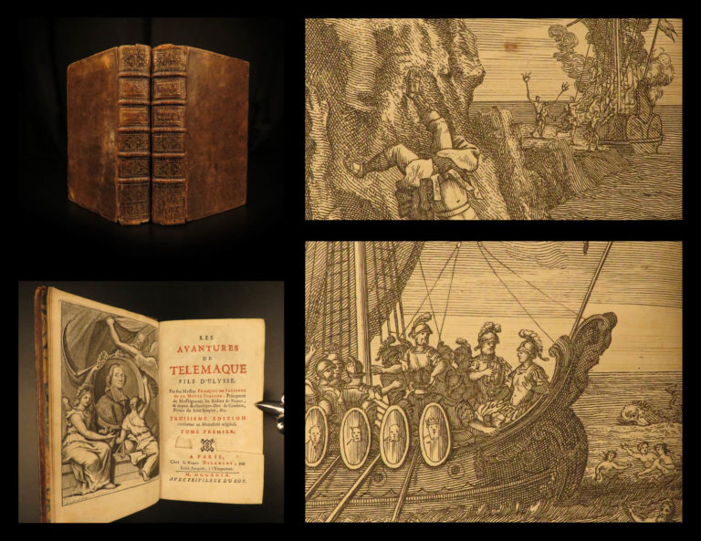 Image of 1729 Adventures of Telemachus Greek Mythology Ulysses Fenelon Illustrated 2v