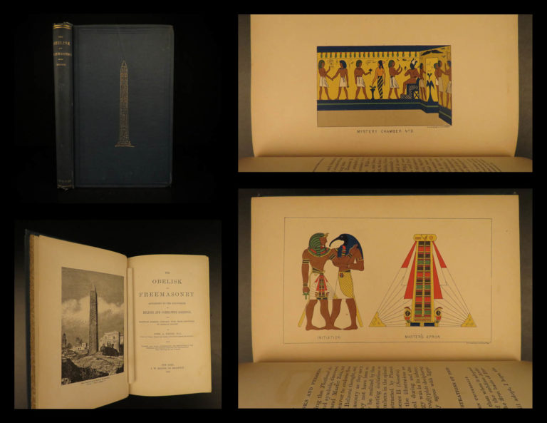 Image of 1880 1ed Obelisk & Freemasonry Weisse Egypt Hieroglyph Mummy Masonic Illustrated