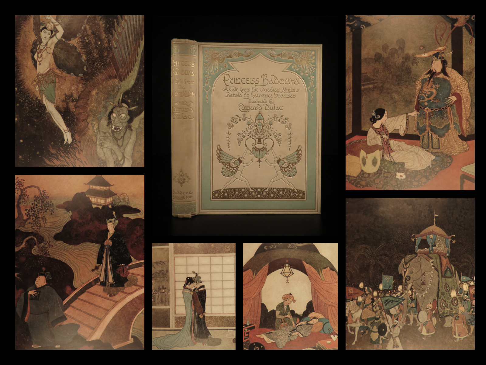 1913 1ed Princess Badoura Arabian Housman Nights Illustrated Aladdin ART Dulac Antiquarian Schilb 