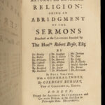 1737 1ed Natural & Revealed Religion Bible Sermons Robert Boyle Lecture 4v SET