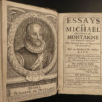 1693 ENGLISH Essays of Montaigne France Renaissance Philosophy Humanism Cotton