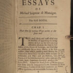 1693 ENGLISH Essays of Montaigne France Renaissance Philosophy Humanism Cotton