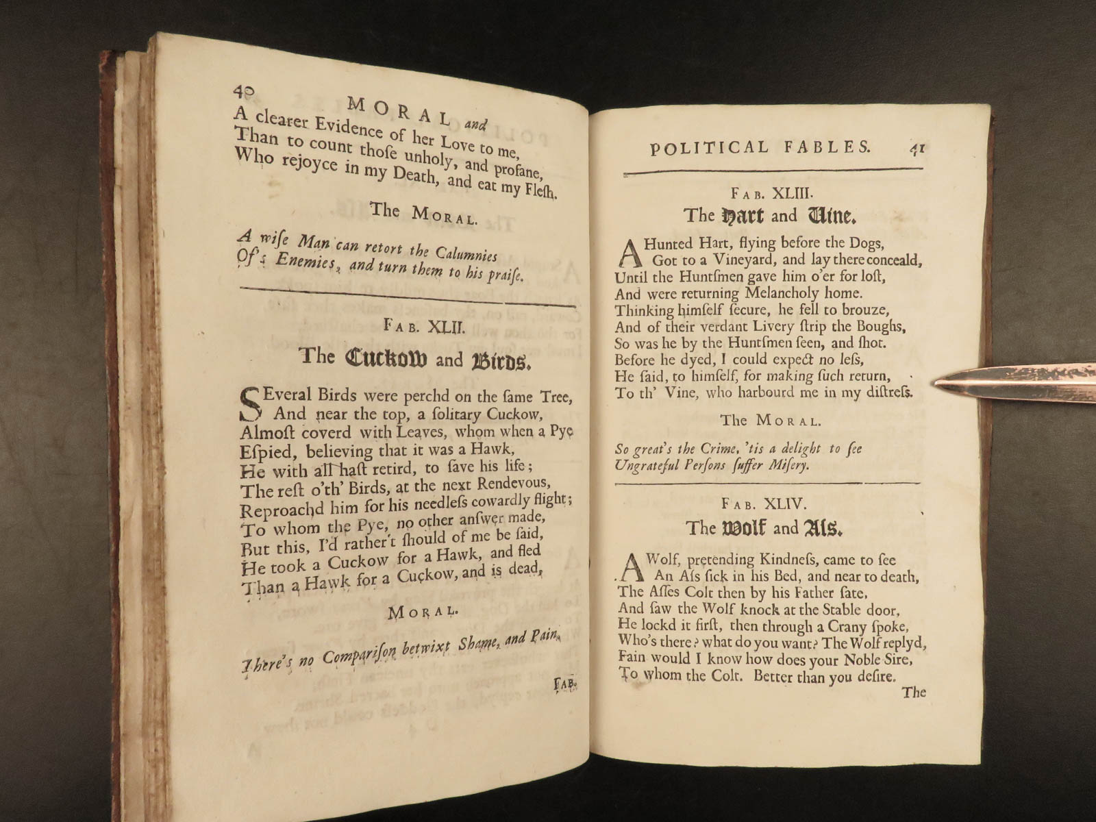 1698 ENGLISH 1ed Walter Pope FABLES Political Homer Cowley RARE ...