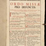 1782 Requiem Mass RARE FOLIO Missa Defunctorum Catholic Church Music Chant Hymns