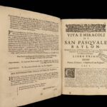 1691 Saint Paschal Baylon 1ed Life & Miracles Spanish Monk Catholic Cristobal