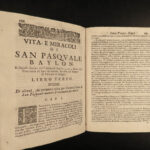 1691 Saint Paschal Baylon 1ed Life & Miracles Spanish Monk Catholic Cristobal