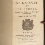 1745 Divine Office Catholic Prayers Nuit et de Laudes French & Latin 8v SET