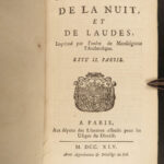 1745 Divine Office Catholic Prayers Nuit et de Laudes French & Latin 8v SET