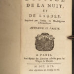 1745 Divine Office Catholic Prayers Nuit et de Laudes French & Latin 8v SET