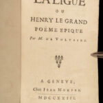 1723 VOLTAIRE 1ed La Ligue La Henriade French Henry IV Queen Caroline Mokpap