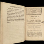 1787 MASONIC Origins of Adonhiramite Freemasonry Rituals Guillemain Maçonnerie