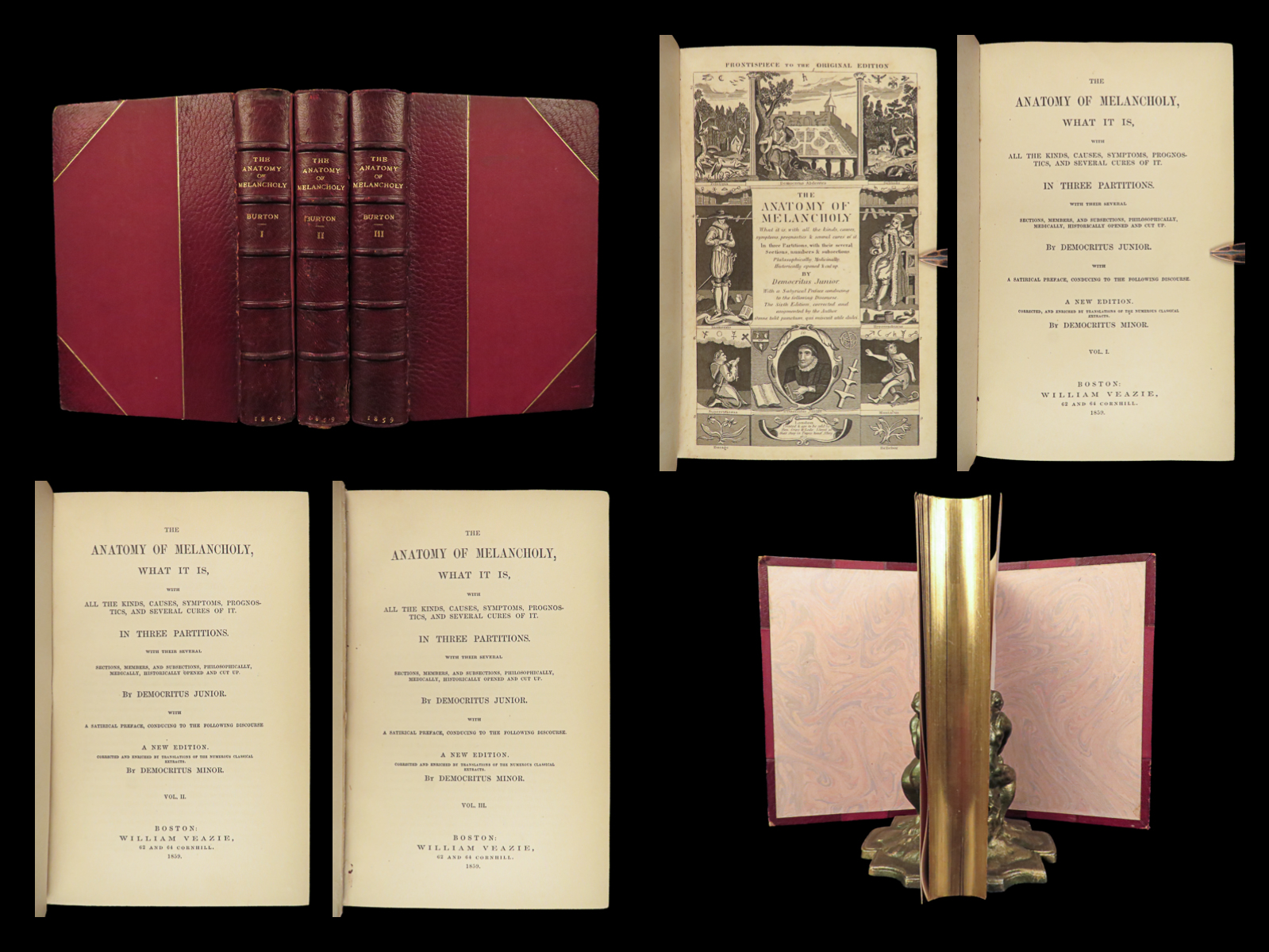 1859 BEAUTIFUL Burton Anatomy of Melancholy Depression Philosophy