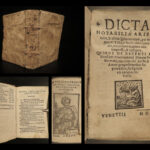 1540 ARISTOTLE Dicta Notabilia Zimara Philosophy Albert Magnus Cicero Astronomy