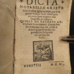 1540 ARISTOTLE Dicta Notabilia Zimara Philosophy Albert Magnus Cicero Astronomy