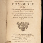 1659 TERENCE Comedies Greco-Roman Plays Latin French Peyrarede Commentary RARE