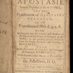 1676 Puritan John Owen 1ed On APOSTASY England Stuart Restoration Bible Reformed