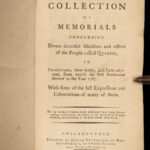 1787 EARLY Americana 1st ed Quaker Memorials Philadelphia Pennsylvania Jersey