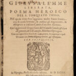 1593 CRUSADES Jerusalem Delivered Torquato Tasso Italian Venice Knights Vellum