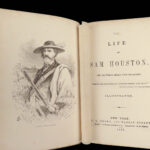 1855 TEXAS 1ed Life of Sam HOUSTON Remember the Alamo Mexico Indians Illustrated