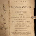 1790 ENGLISH John Wesley Kempis Imitation Philadelphia Boston PROVENANCE Rev War