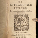 1573 Petrarch Poetry Triumphs Italian Il Petrarca Venice BEMBO Ridolfi Tavola