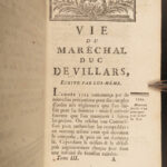 1784 Duke of Villars French Military War of Spanish Succession 4v SET Louis XIV