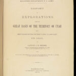 1876 UTAH Exploration 1ed Simpson HUGE Railroad Maps PAIUTE INDIANS California