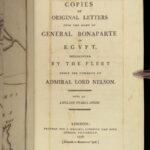 1798 Napoleonic War Letters 1ed Napoleon Propaganda Admiral Nelson EGYPT Map 3v