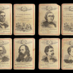 1875 Playing CARD GAME 1ed Game of Star Authors Twain Alcott Dickens Burns